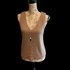 Ava & Viv V-Neck Tan Tank Top XXL